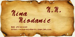 Nina Miodanić vizit kartica